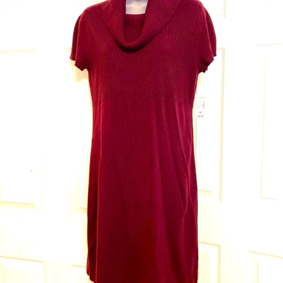 burgundy cowl neck sweater dress Burgundy Sweater Dress - Cowl Neck Sweater Dress - Knit Dress